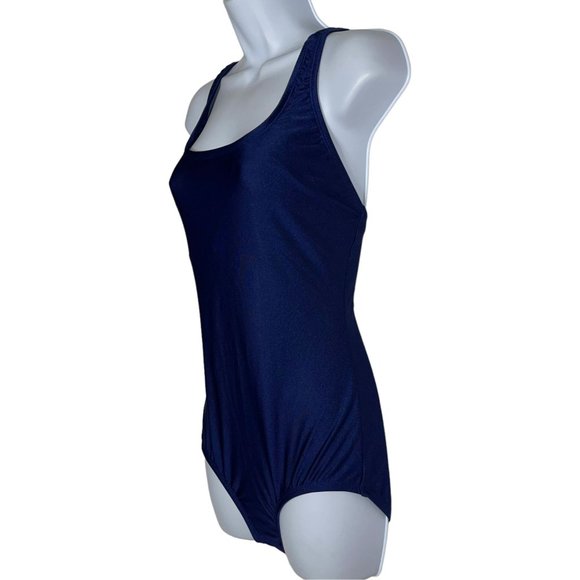 NWOT Speedo Xtra Life Lycra One Piece Swimsuit Womens 12 Navy Swimwear Lined - Picture 5 of 9